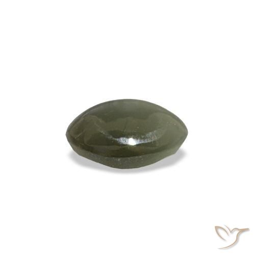 Cat's eye alexandrite gris naturelle coupe ovale, 0,44 ct, opaque