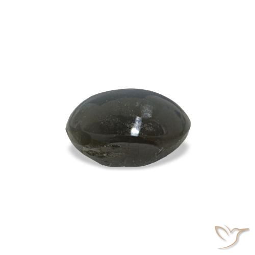 Cat's eye alexandrite gris naturelle coupe ovale, 0,50 ct, opaque