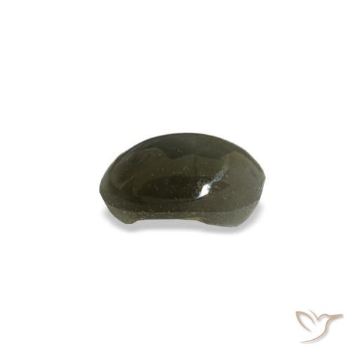 Cat's eye alexandrite gris naturelle coupe ovale, 0,45 ct, opaque