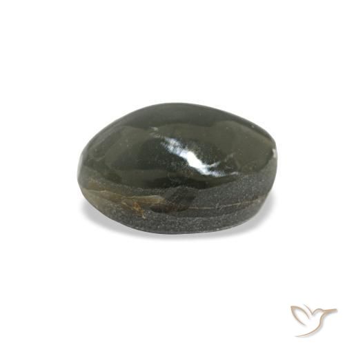 Cat's eye alexandrite gris naturelle coupe ovale, 1,03 ct, opaque