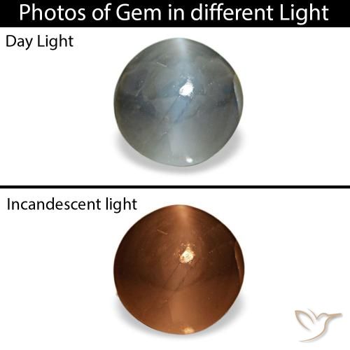 Cat's eye alexandrite gris naturelle coupe roude, 0,93 ct, opaque