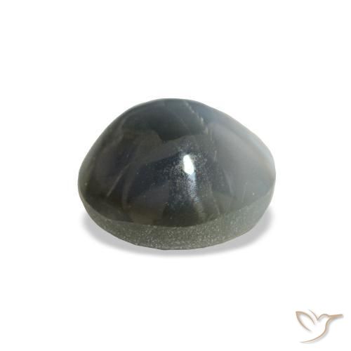 Cat's eye alexandrite gris naturelle coupe roude, 0,93 ct, opaque