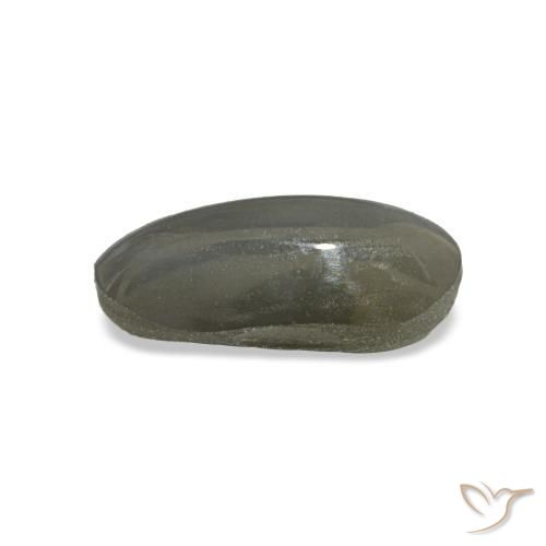 Cat's eye alexandrite gris naturelle coupe ovale, 1,01 ct, opaque