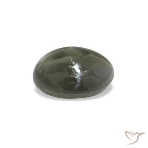 Cat's eye alexandrite gris naturelle coupe ovale, 0,64 ct, opaque