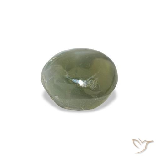 Cat's eye alexandrite vert naturelle coupe ovale, 0,60 ct, opaque