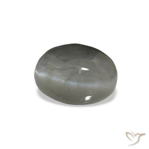 Cat's eye alexandrite gris naturelle coupe ovale, 0,72 ct, opaque