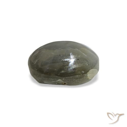 Cat's eye alexandrite gris naturelle coupe ovale, 0,72 ct, opaque