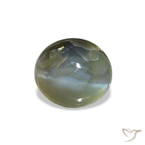 Cat's eye alexandrite gris naturelle coupe ovale, 0,79 ct, opaque