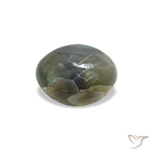 Cat's eye alexandrite gris naturelle coupe ovale, 0,79 ct, opaque