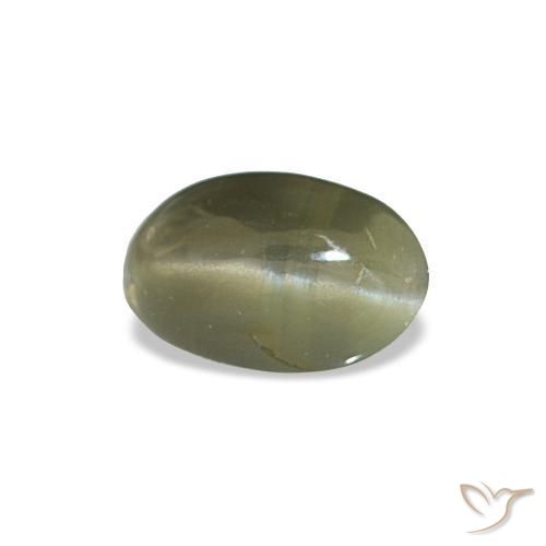 Cat's eye alexandrite vert naturelle coupe ovale, 0,34 ct, opaque