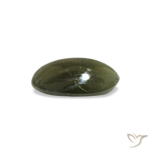 Cat's eye alexandrite vert naturelle coupe ovale, 0,34 ct, opaque