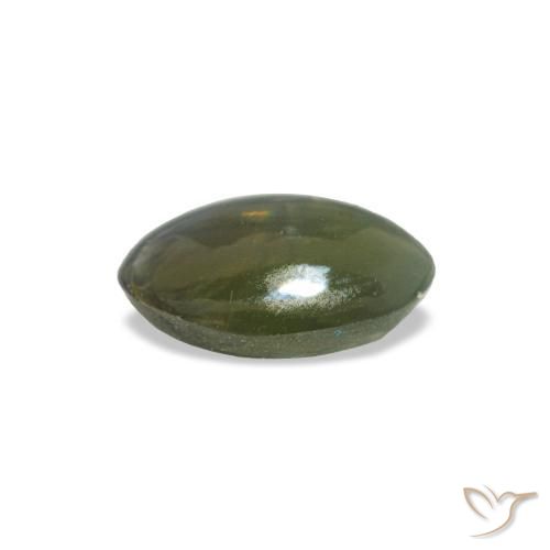 Cat's eye alexandrite vert naturelle coupe ovale, 0,38 ct, opaque