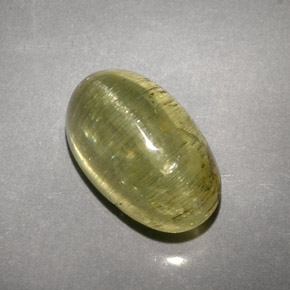 Cat's eye apatite vert naturelle transparent, 5,71 ct, transparent / translucide