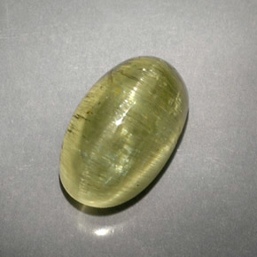 Cat's eye apatite vert naturelle transparent, 5,71 ct, transparent / translucide