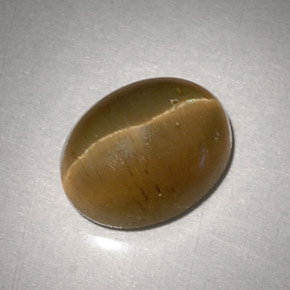 Cat's eye apatite jaune naturelle coupe ovale, 3,11 ct, translucide