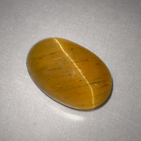 Cat's eye apatite jaune naturelle coupe ovale, 2,48 ct, translucide