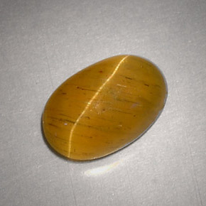 Cat's eye apatite jaune naturelle coupe ovale, 2,48 ct, translucide