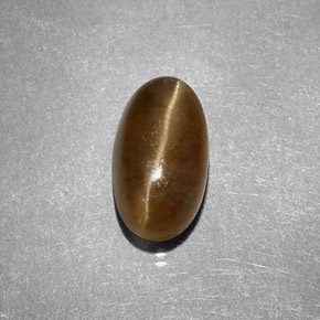Cat's eye apatite jaune naturelle coupe ovale, 3,58 ct, translucide