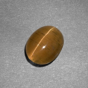 Cat's eye apatite jaune naturelle coupe ovale, 2,05 ct, translucide