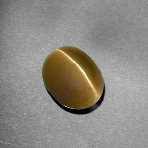 Cat's eye apatite vert naturelle transparent, 5,72 ct, transparent / translucide