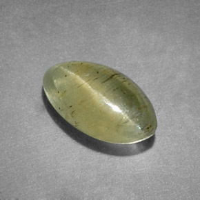 Apatite œil de chat vert jaunâtre naturelle marquise, 1,26 ct, translucide