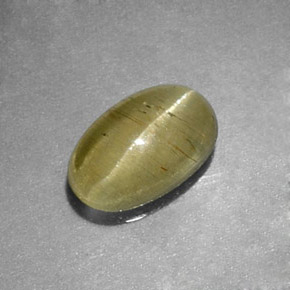 Cat's eye apatite vert naturelle transparent, 0,96 ct, transparent / translucide