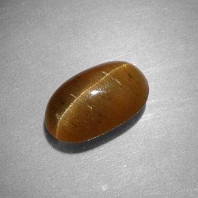 Cat's eye apatite jaune naturelle coupe ovale, 2,44 ct, translucide