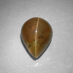 Cat's eye apatite jaune naturelle en forme de poire, 2,97 ct, translucide