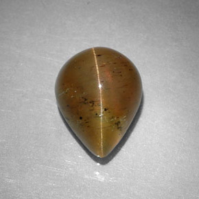 Cat's eye apatite jaune naturelle en forme de poire, 2,97 ct, translucide