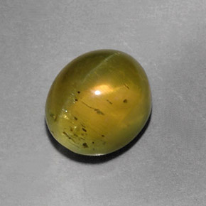 Oeil de chat Apatite Vert Doré naturelle Transparent, 3.30 ct, Transparent / Translucide