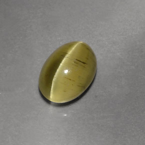 Apatite œil de chat vert doré naturelle transparent, 1,47 ct, transparent / translucide