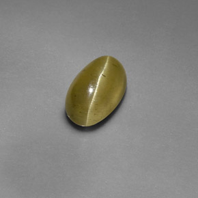 Oeil de chat Apatite Vert Doré naturelle Transparent, 1.94 ct, Transparent / Translucide