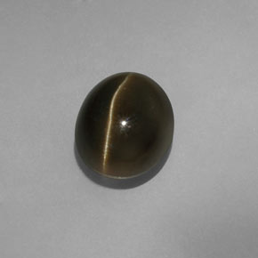 Cat's eye apatite vert naturelle coupe ovale, 5,70 ct, translucide