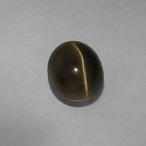 Cat's eye apatite vert naturelle coupe ovale, 5,70 ct, translucide