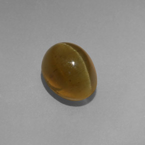 Oeil de chat Apatite Vert Doré naturelle Transparent, 3.56 ct, Transparent / Translucide