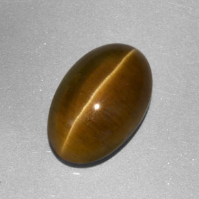 Cat's eye apatite jaune naturelle transparent, 3,86 ct, transparent / translucide