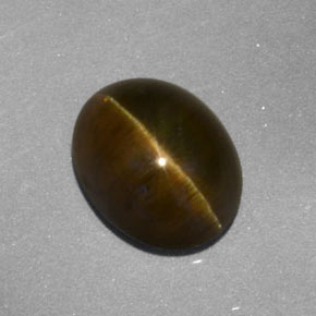 Apatite œil de chat jaune naturelle transparent, 3,34 ct, transparent / translucide