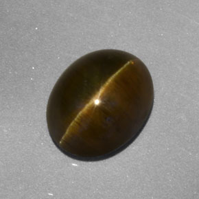 Apatite œil de chat jaune naturelle transparent, 3,34 ct, transparent / translucide