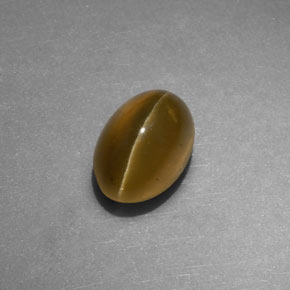 Apatite œil de chat vert doré naturelle transparent, 3,98 ct, transparent / translucide