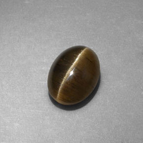 Oeil de chat Apatite Vert Doré naturelle Coupe ovale, 3.29 ct, Translucide