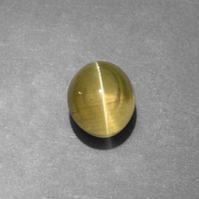 Oeil de chat Apatite Vert Doré naturelle Transparent, 1.82 ct, Transparent / Translucide