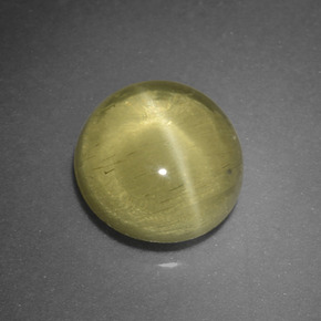 Oeil de chat Apatite Vert Doré naturelle Coupe roude, 1.66 ct, Translucide