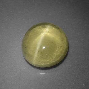 Oeil de chat Apatite Vert Doré naturelle Coupe roude, 1.66 ct, Translucide