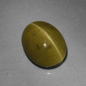 Oeil de chat Apatite Vert Doré naturelle Coupe ovale, 5.25 ct, Translucide
