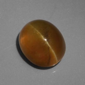 Oeil de chat Apatite Vert Doré naturelle Coupe ovale, 4.62 ct, Translucide