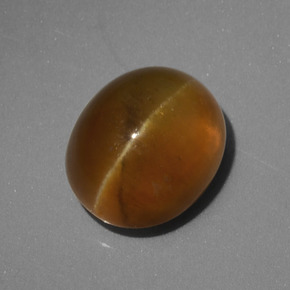 Oeil de chat Apatite Vert Doré naturelle Coupe ovale, 4.62 ct, Translucide