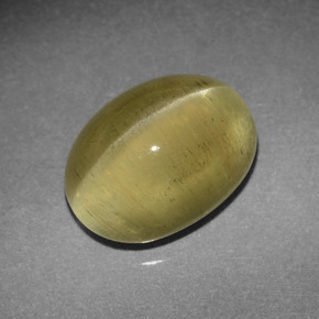 Oeil de chat Apatite Vert Doré naturelle Coupe ovale, 4.26 ct, Translucide