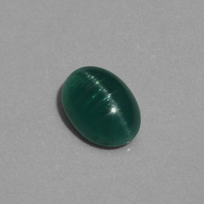 Oeil de chat Apatite Vert naturelle Coupe ovale, 1.80 ct, Translucide