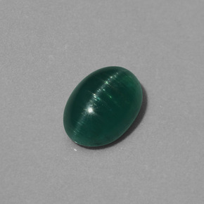 Oeil de chat Apatite Vert naturelle Coupe ovale, 1.80 ct, Translucide