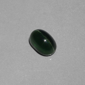 Oeil de chat Apatite Forêt verte naturelle Coupe ovale, 2.58 ct, Translucide